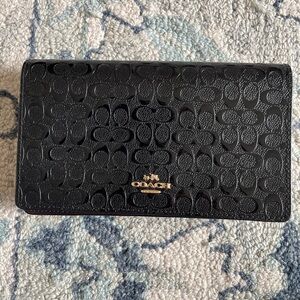 Coach Black Embossed Leather Wallet